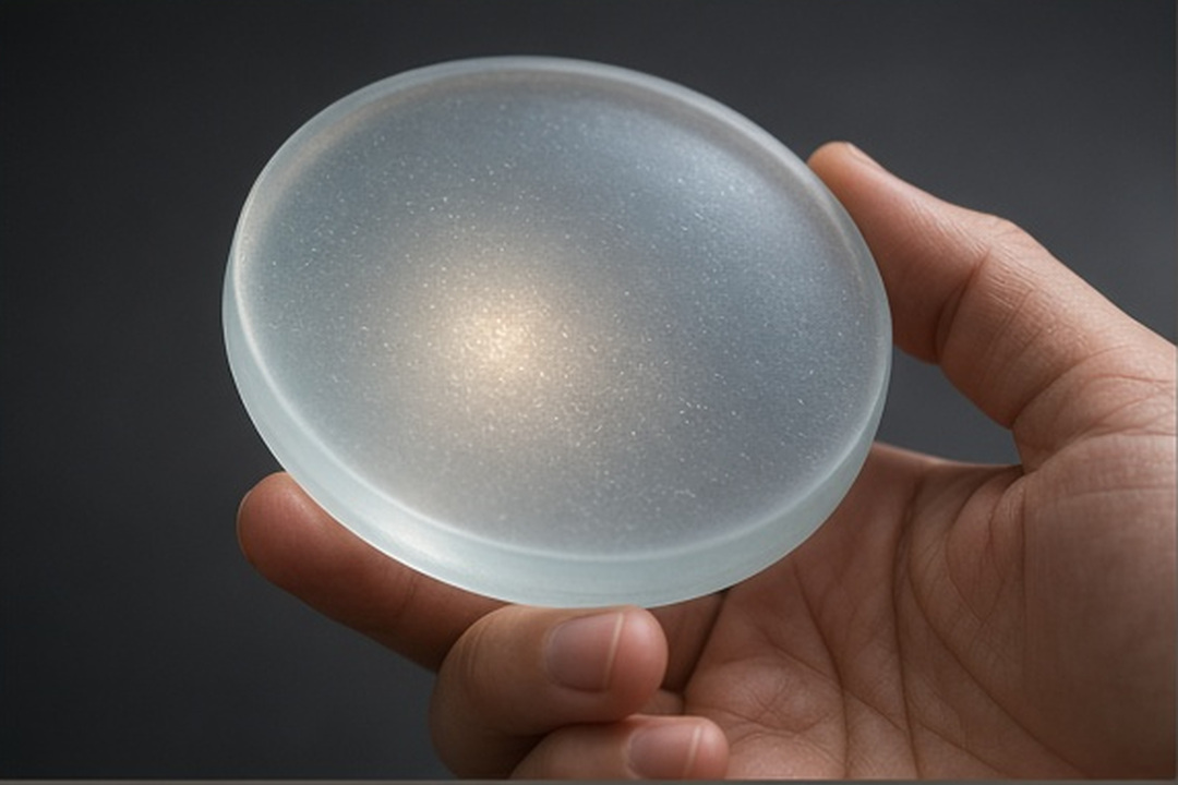 Sea-glass lens showing a detail to notice