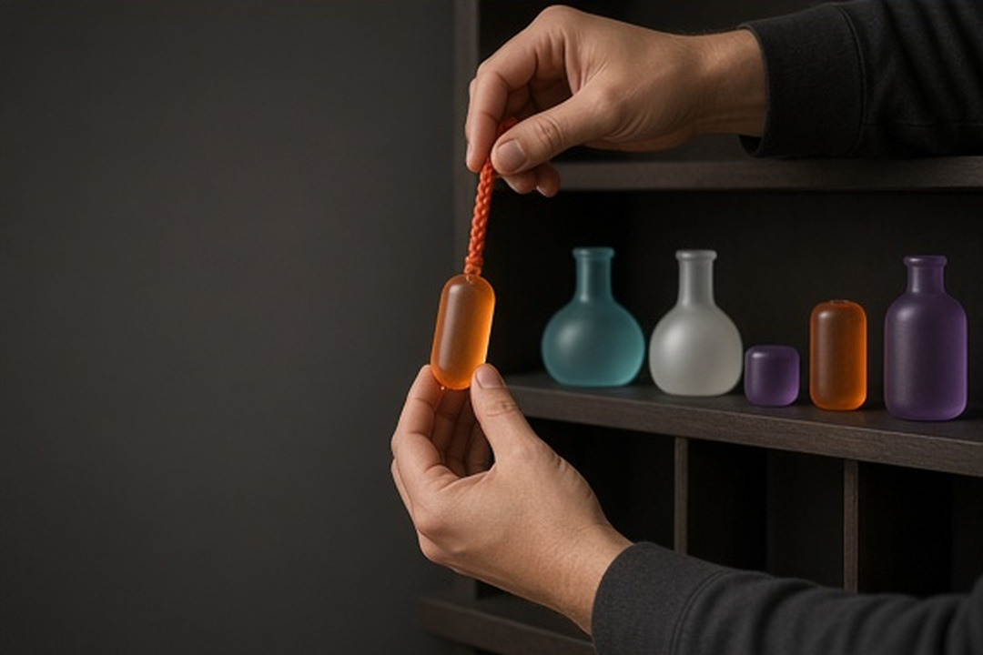 A quiet shelf of source objects in backlight