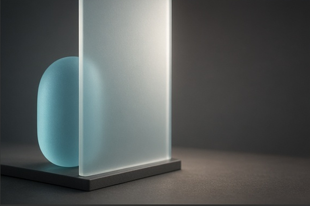 Two distinct resin objects divided by a clean line