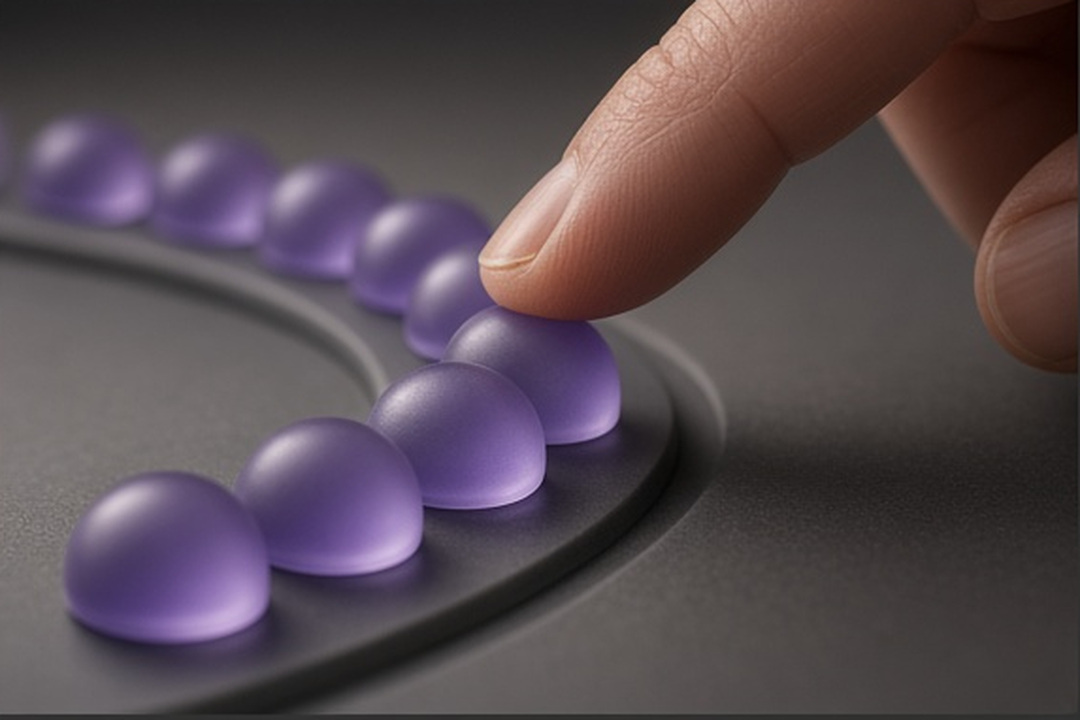 Several translucent objects arranged at accessible distances