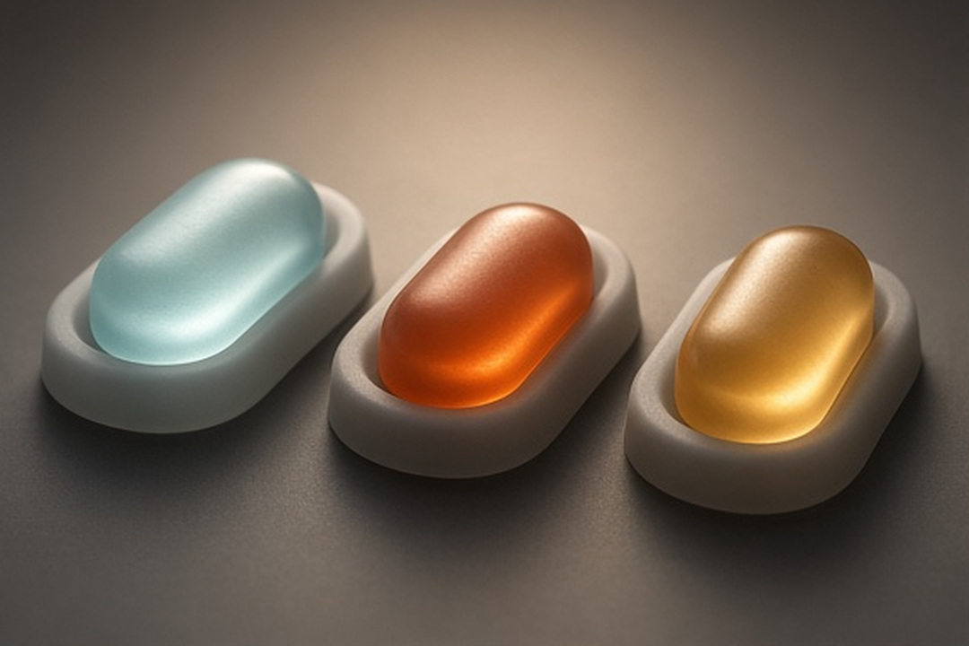 A lens beside an untouched sealed capsule