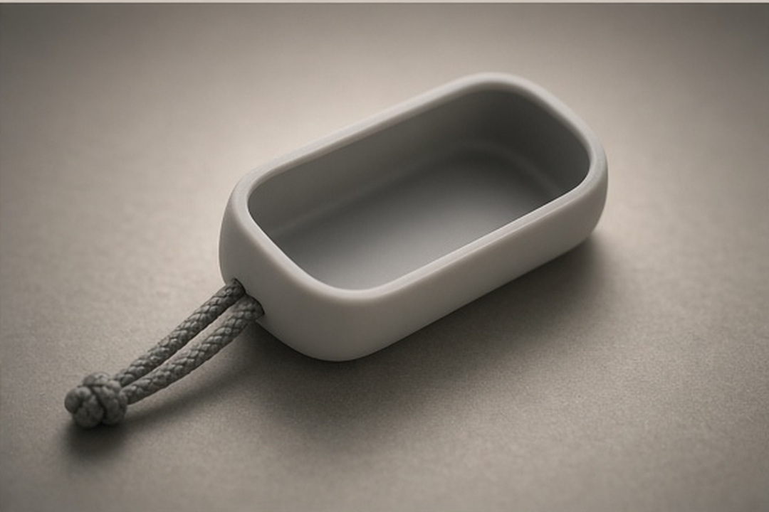 A sealed capsule remaining on one side of an empty handoff line