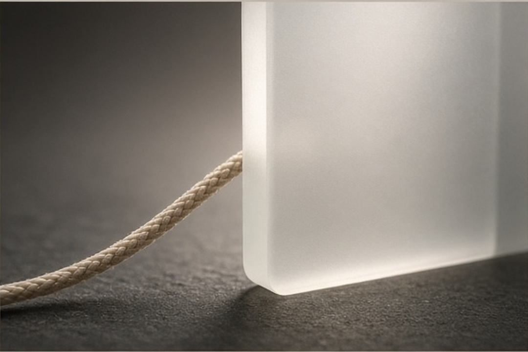 A smaller translucent object beside a steady supportive hand